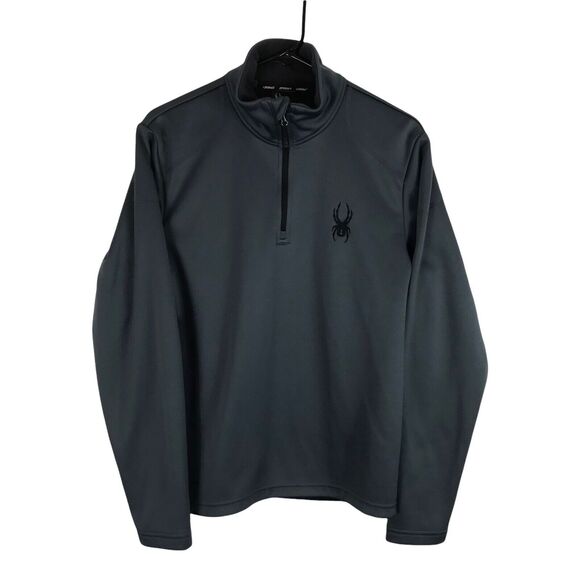 Spyder Pullover Men’s Size Small‎ Outdoors 1/4 Zip Long Sleeve Fleece Lined Gray - Picture 1 of 9